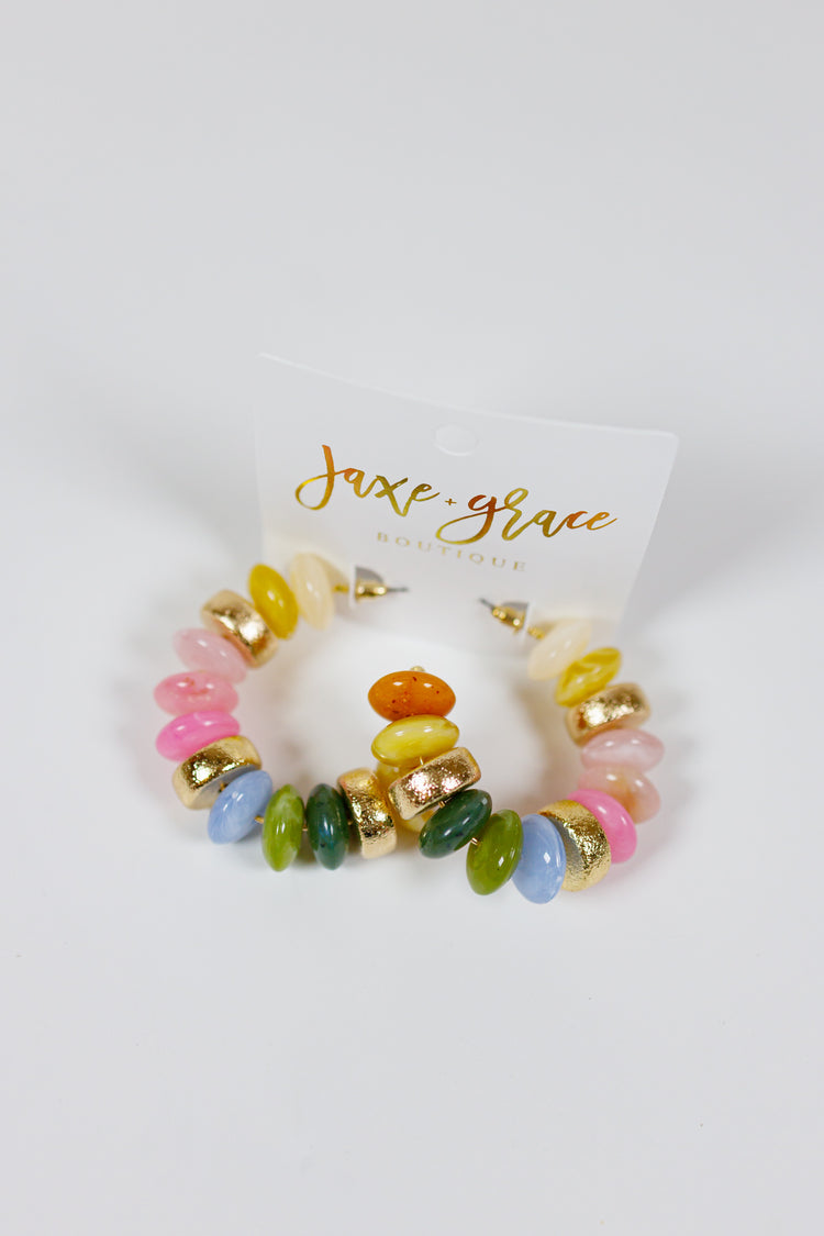 Rondelle Shape Beads Hoops, VARIOUS