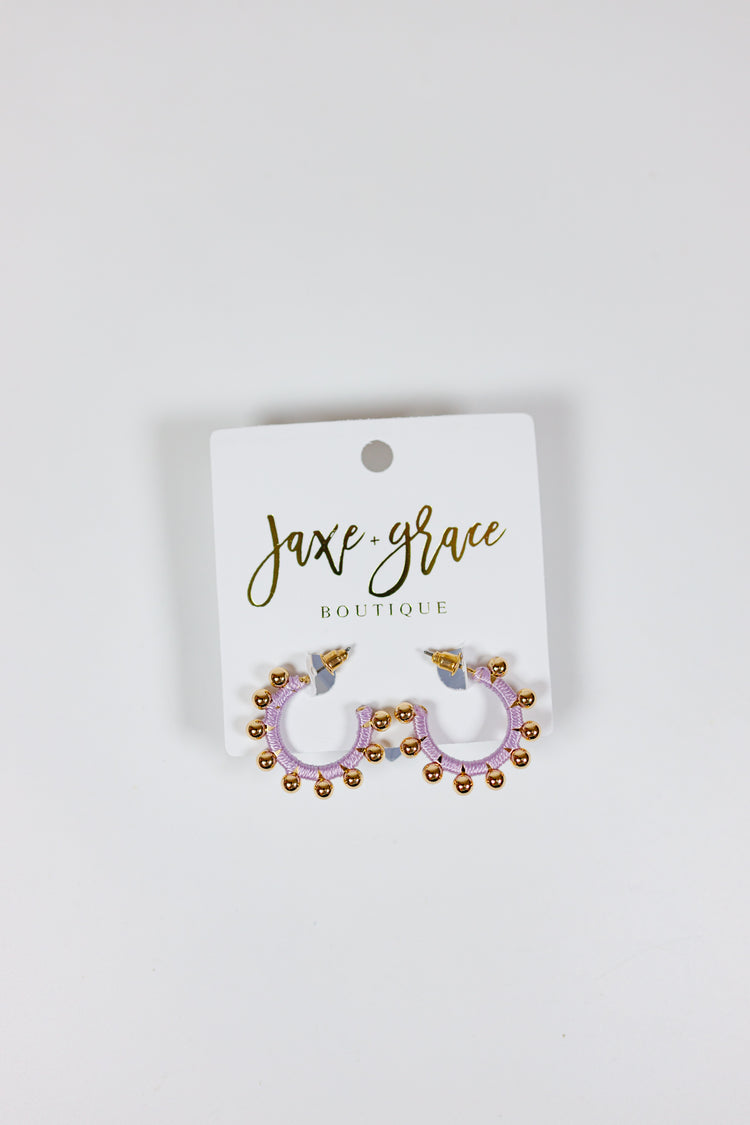 Trimmed Ball & Wrapped Thread Hoops, VARIOUS