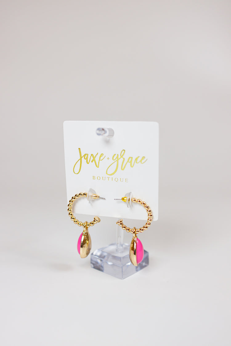 Teardrop Coated Stone Drop Hoops, VARIOUS