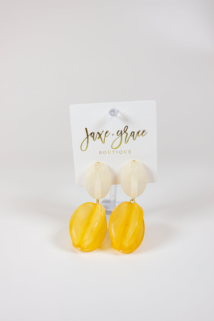 Acrylic Oval Drop Earrings, VARIOUS