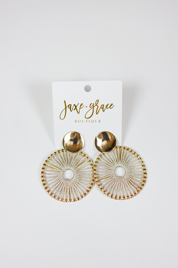 Thread Wrapped Circle Earrings, VARIOUS