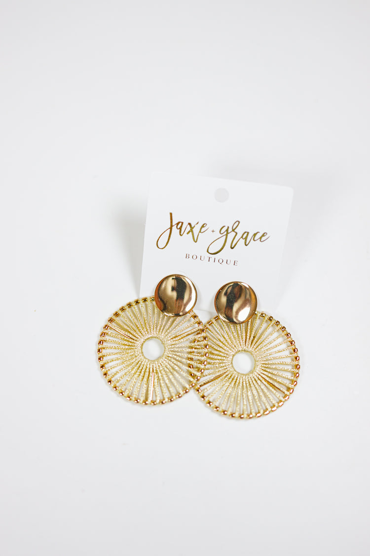 Thread Wrapped Circle Earrings, VARIOUS
