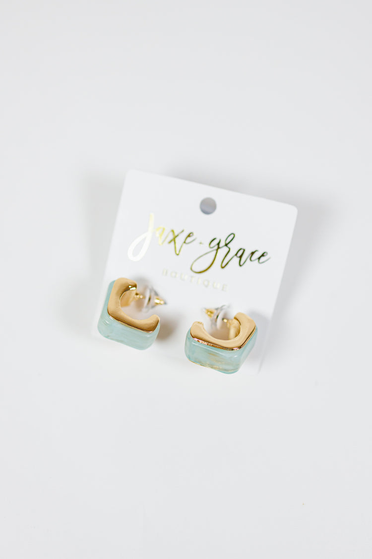 Resin Square Open Hoops, VARIOUS