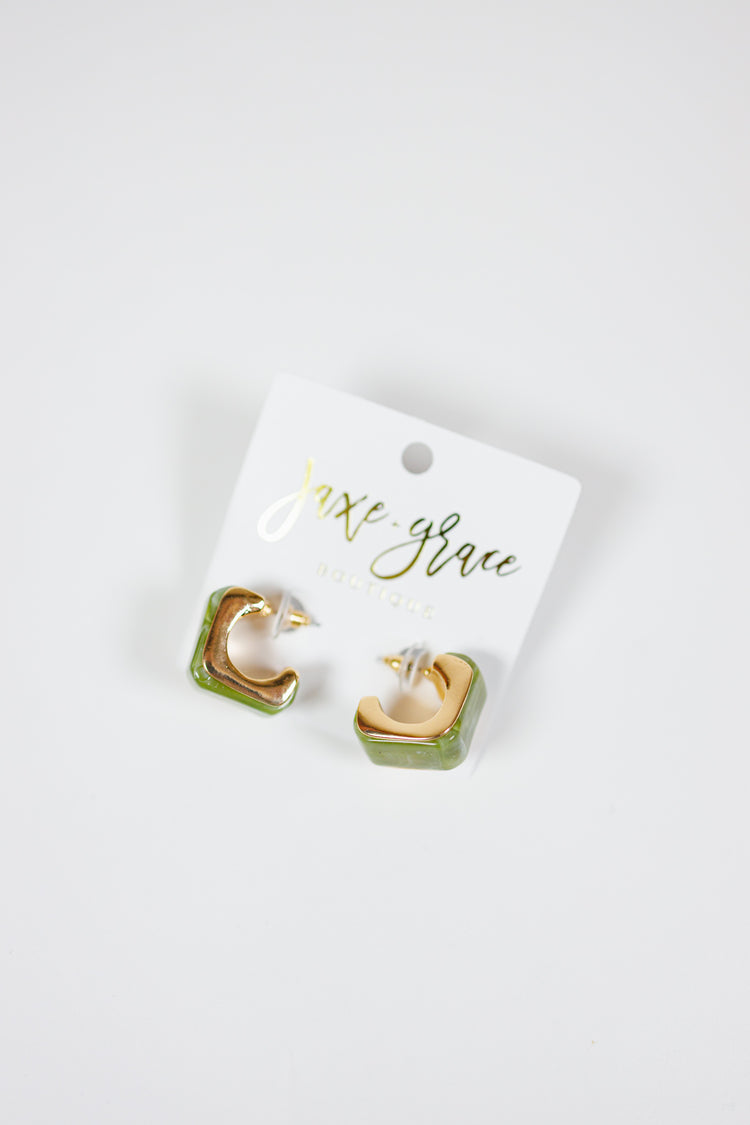 Resin Square Open Hoops, VARIOUS