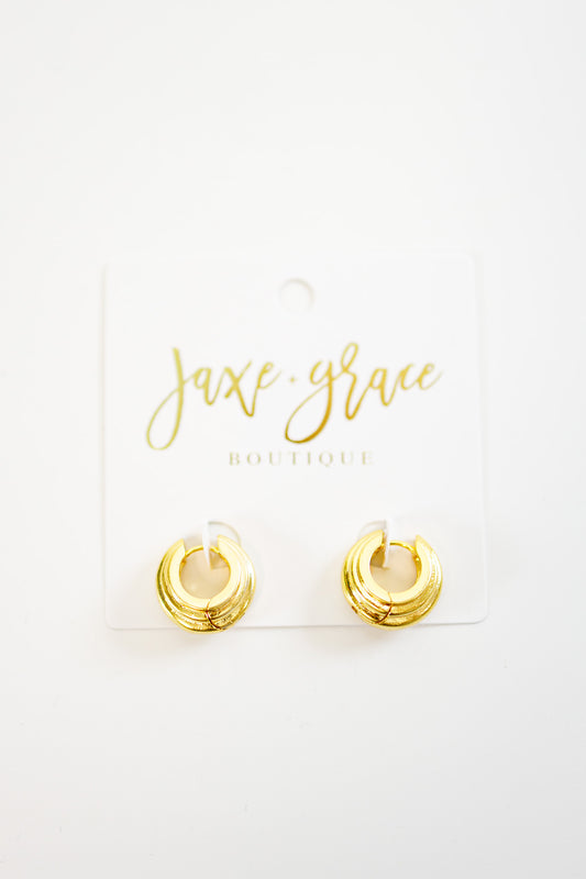Brass Gold Plated Huggie Hoops