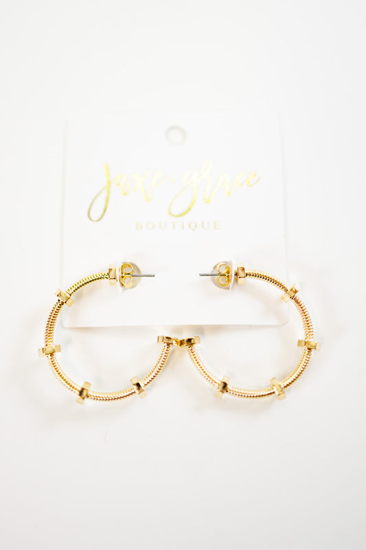 Textured Gold Dipped Hoops