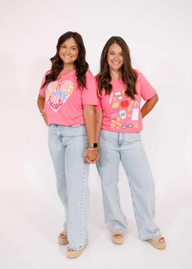 "Teaching is a Work of Heart" Graphic Tee, XS-3XL