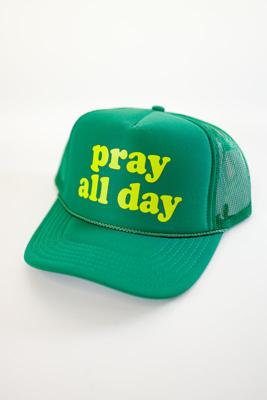Green "Pray All Day" Trucker Hat