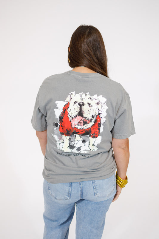 Grey Bulldog T-Shirt, S-3XL