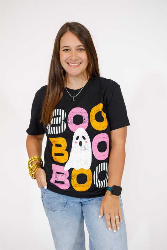 "Boo" Stacked Graphic Tee, S-2XL