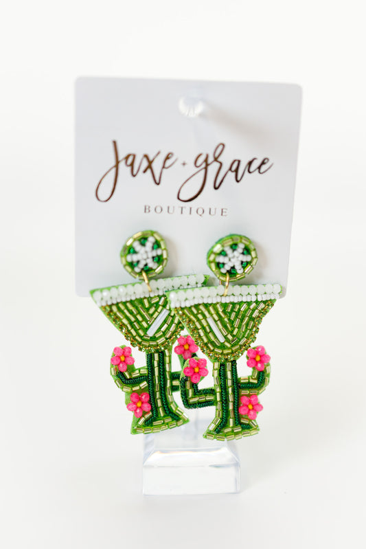 Cocktail & Cactus Stem Earrings