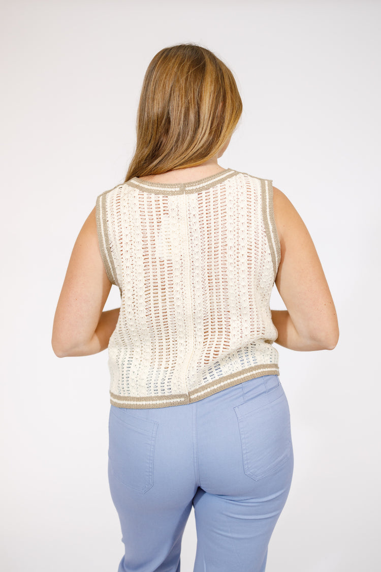 Floral Crochet Sweater Vest