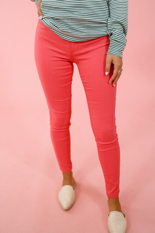 YMI Hyperstretch Mid-Rise Skinny Jean, SHELL PINK