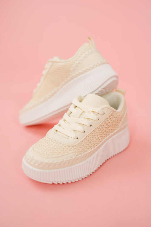 Natural Charlene Stitched Sneaker