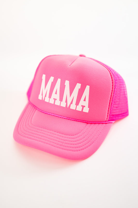 Neon Pink MAMA Trucker Hat