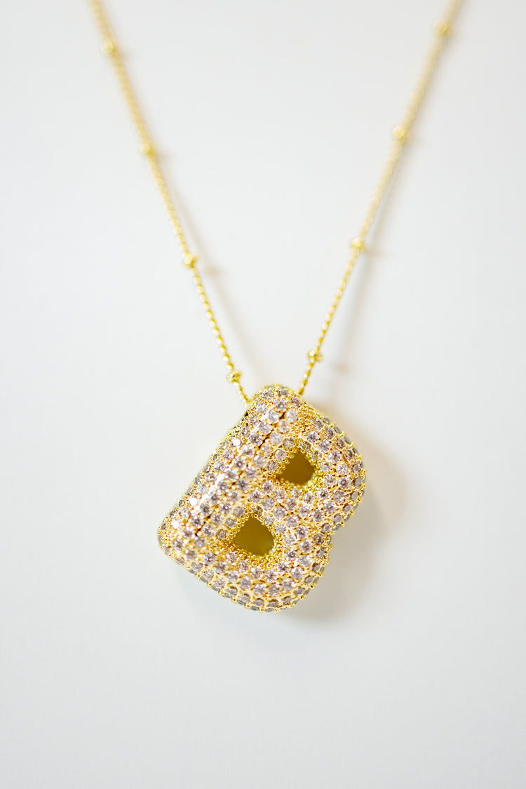 Jeweled Bubble Initial Necklace, VARIOUS