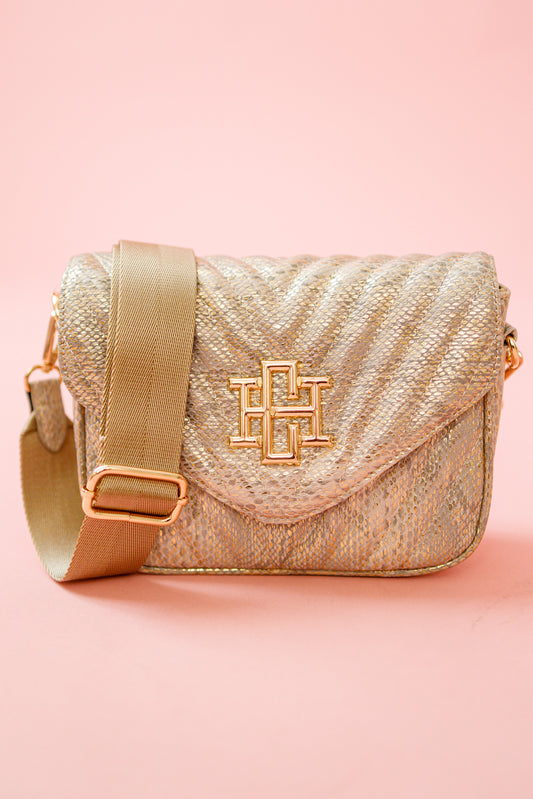 Champagne Angela Quilted Crossbody
