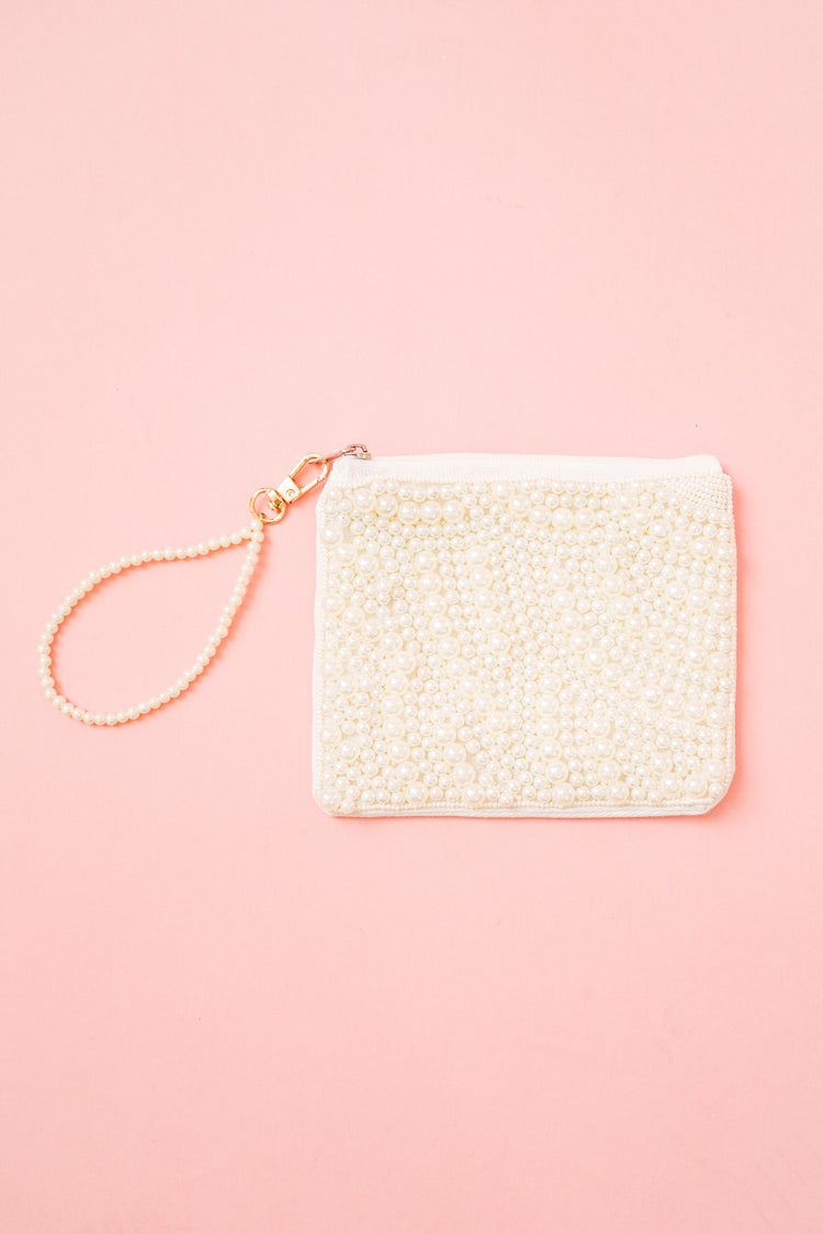Ivory Danee Pearl Embellished Pouch