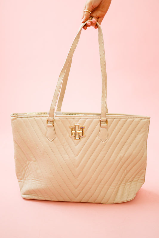 Taupe Tabitha Quilted Tote