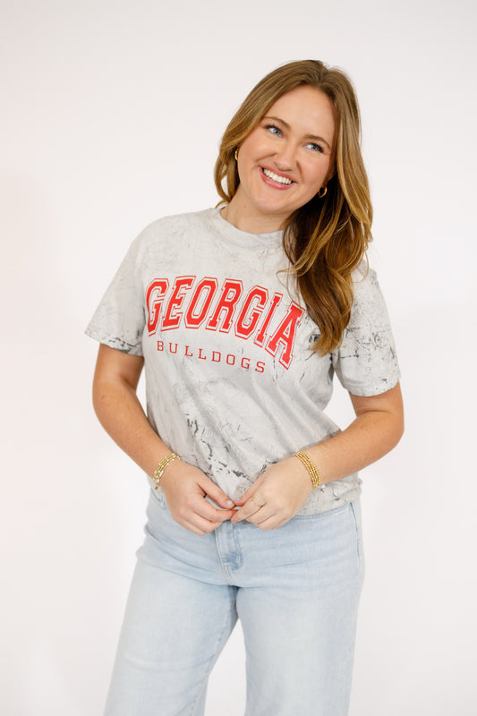 Marble Wash Georgia Bulldogs Graphic Tee