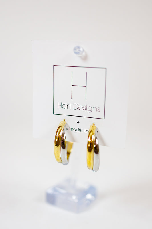 HD Mixed Metal Open Hoops