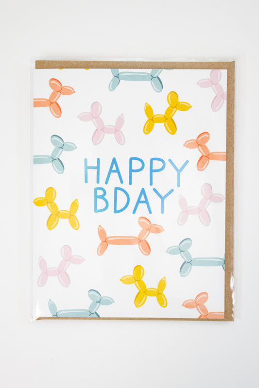 Balloon Animal Birthday Greeting Card