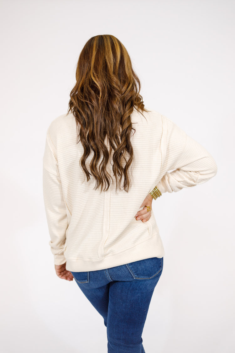 Cream Thermal Oversized Top