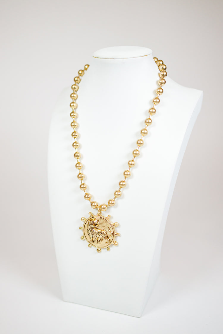 Roaring Tiger Coin Necklace Set