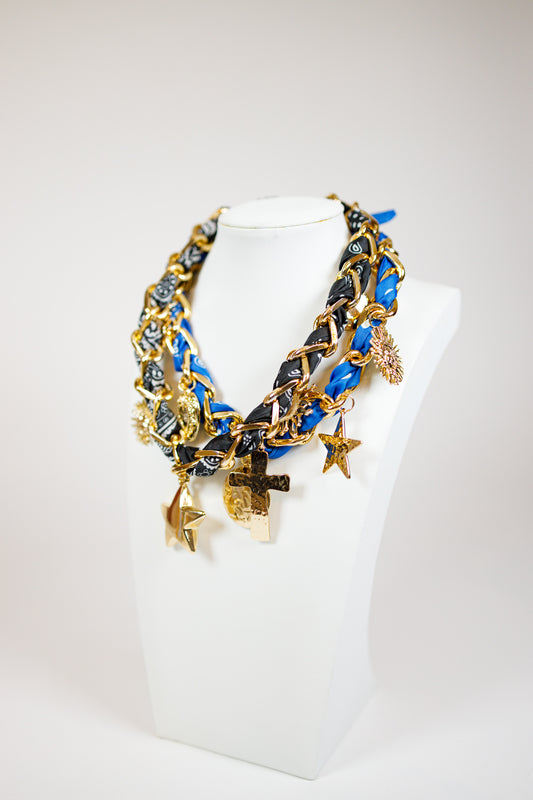 Multi Charm Pendant Scarf Necklace, VARIOUS