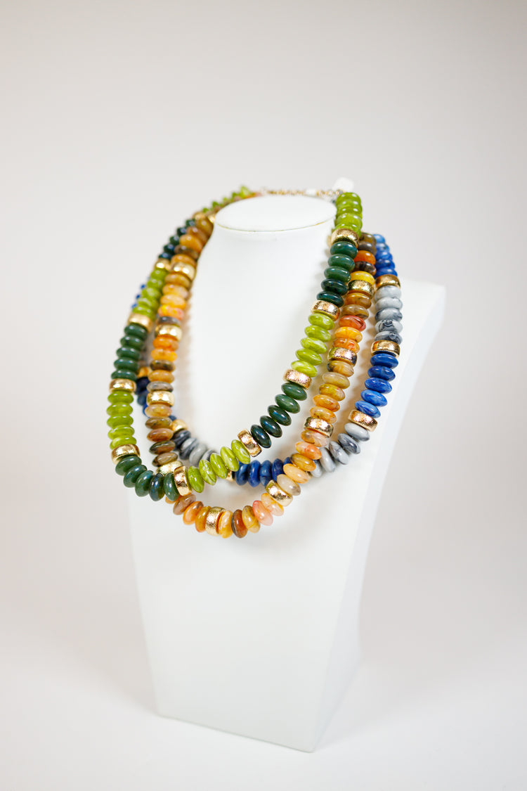 Rondelle & Metal Beads Necklace
