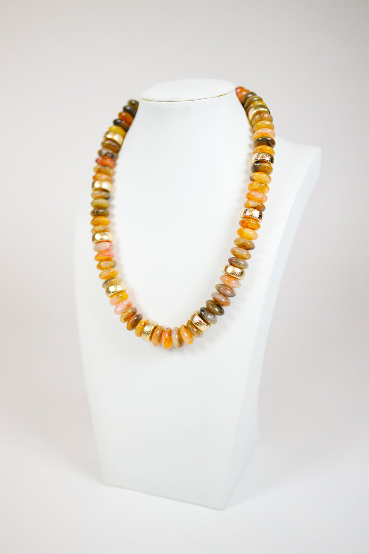 Rondelle & Metal Beads Necklace