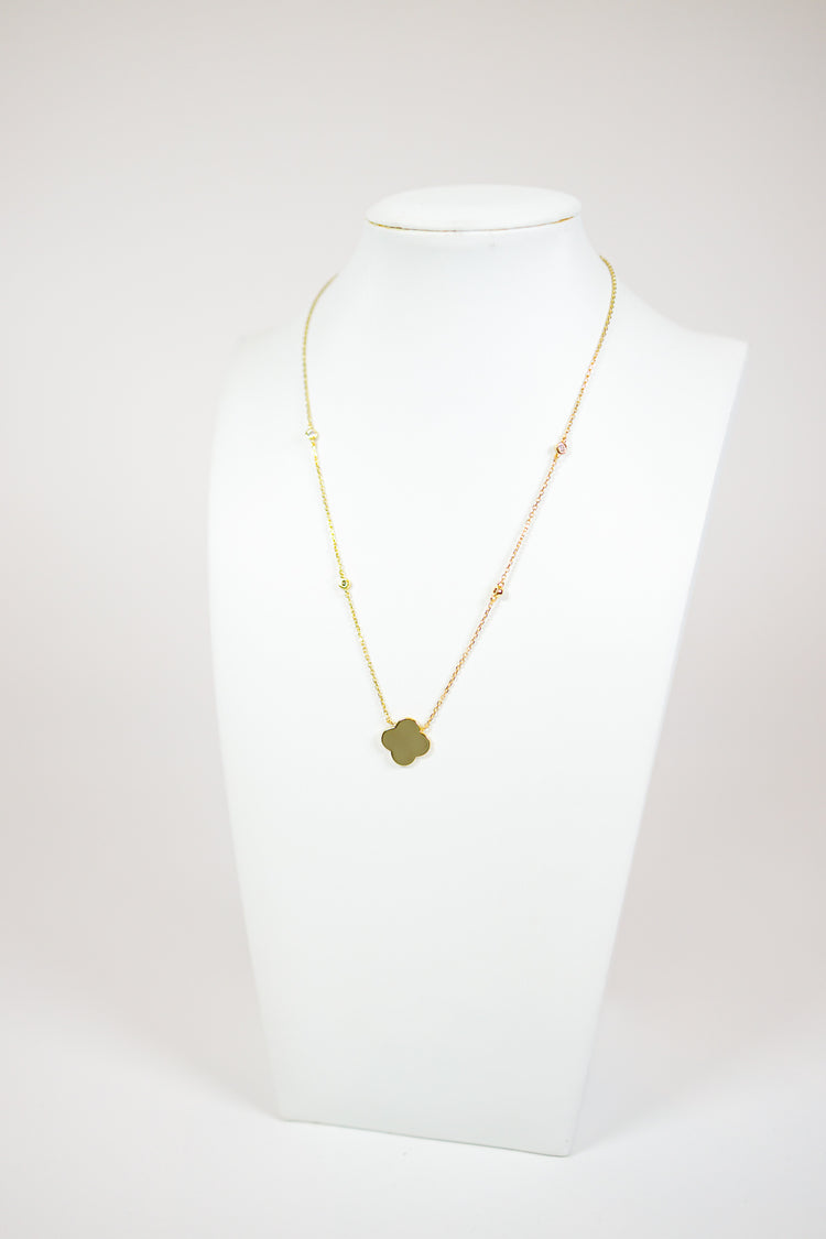 Clover & Crystal Station Pendant Necklace