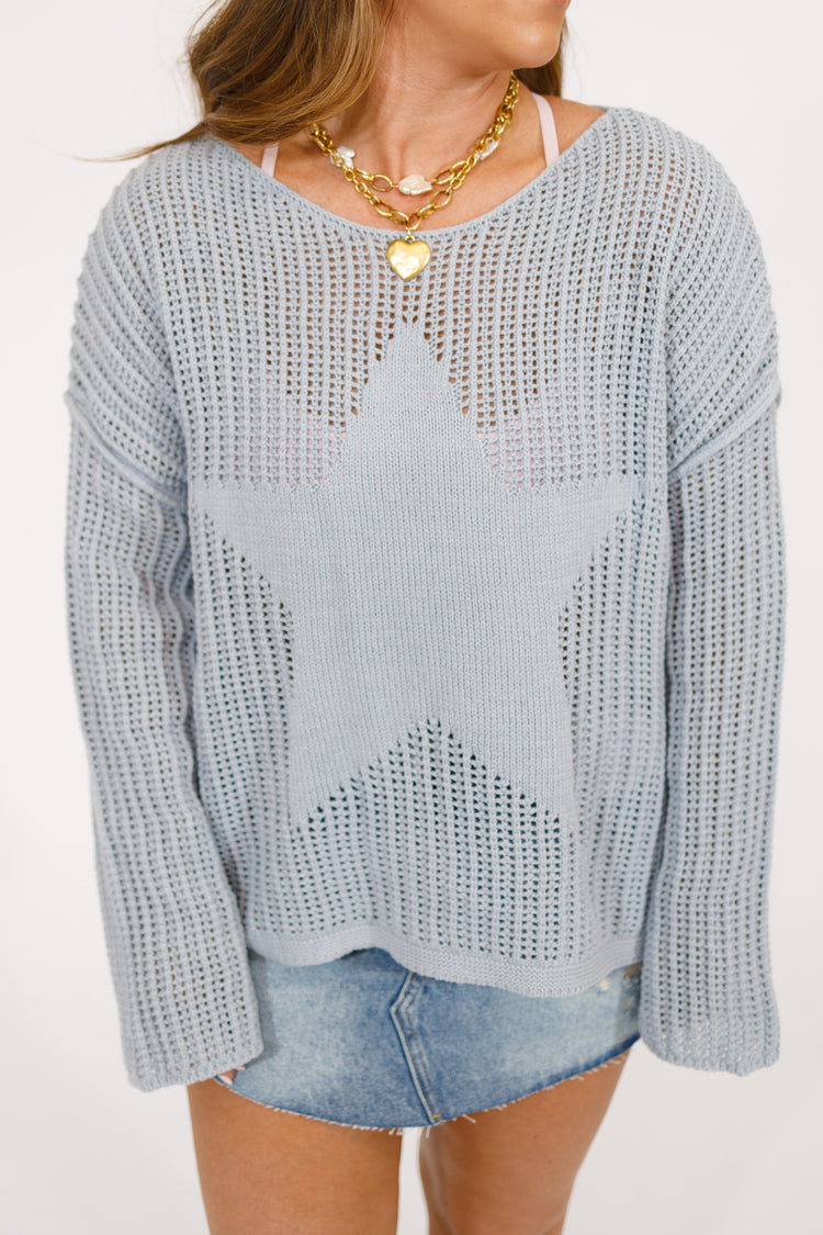 Blue Star Cable Knit Sweater