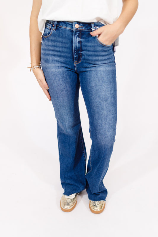 Risen Raw Hem Bootcut Flare Jeans
