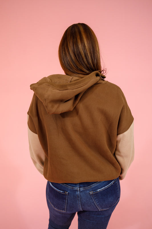 Mocha Multi Half Zip Hoodie