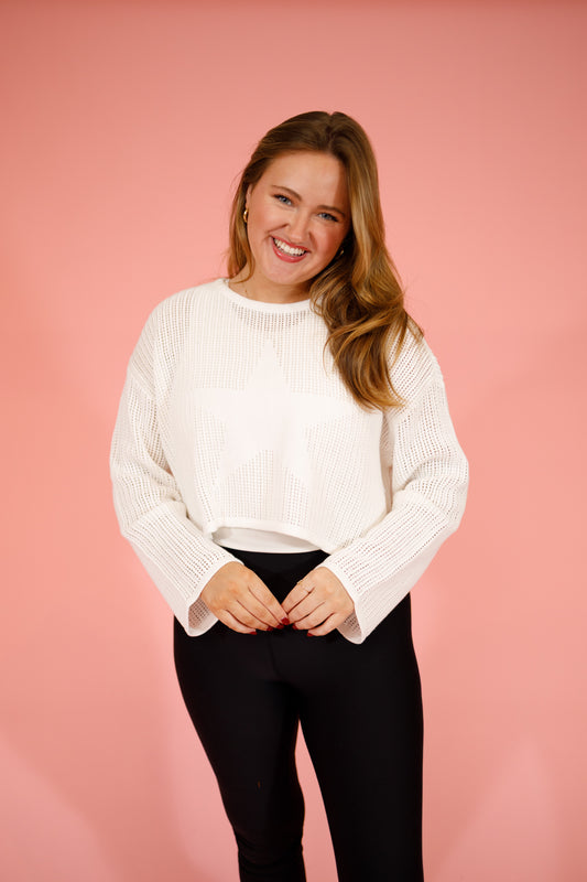 Off White Star Knit Top