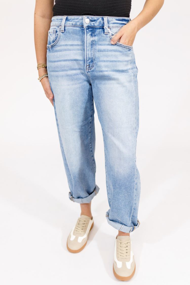 Risen High Rise Barrel Jeans