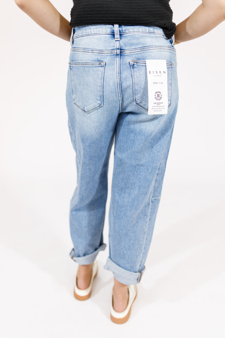 Risen High Rise Barrel Jeans