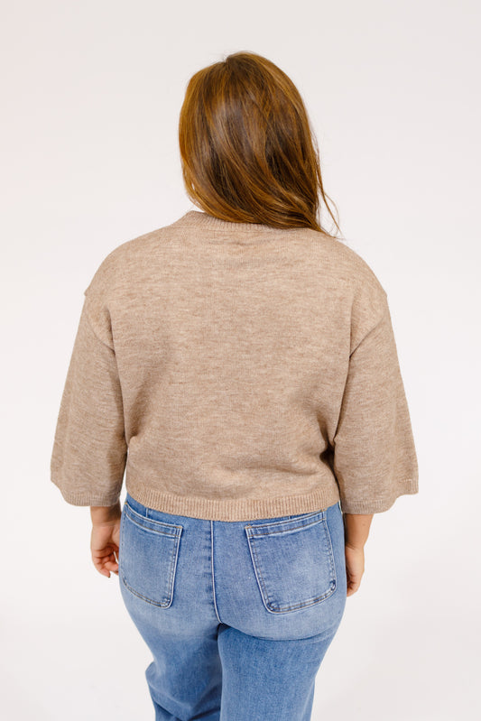 Mocha Half Sleeve Cardigan