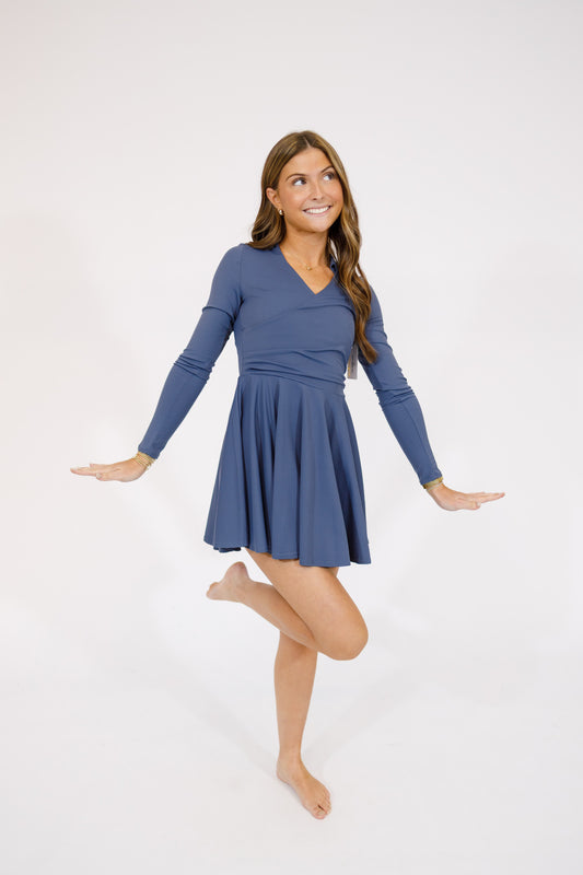 Navy Long Sleeve Tennis Dress