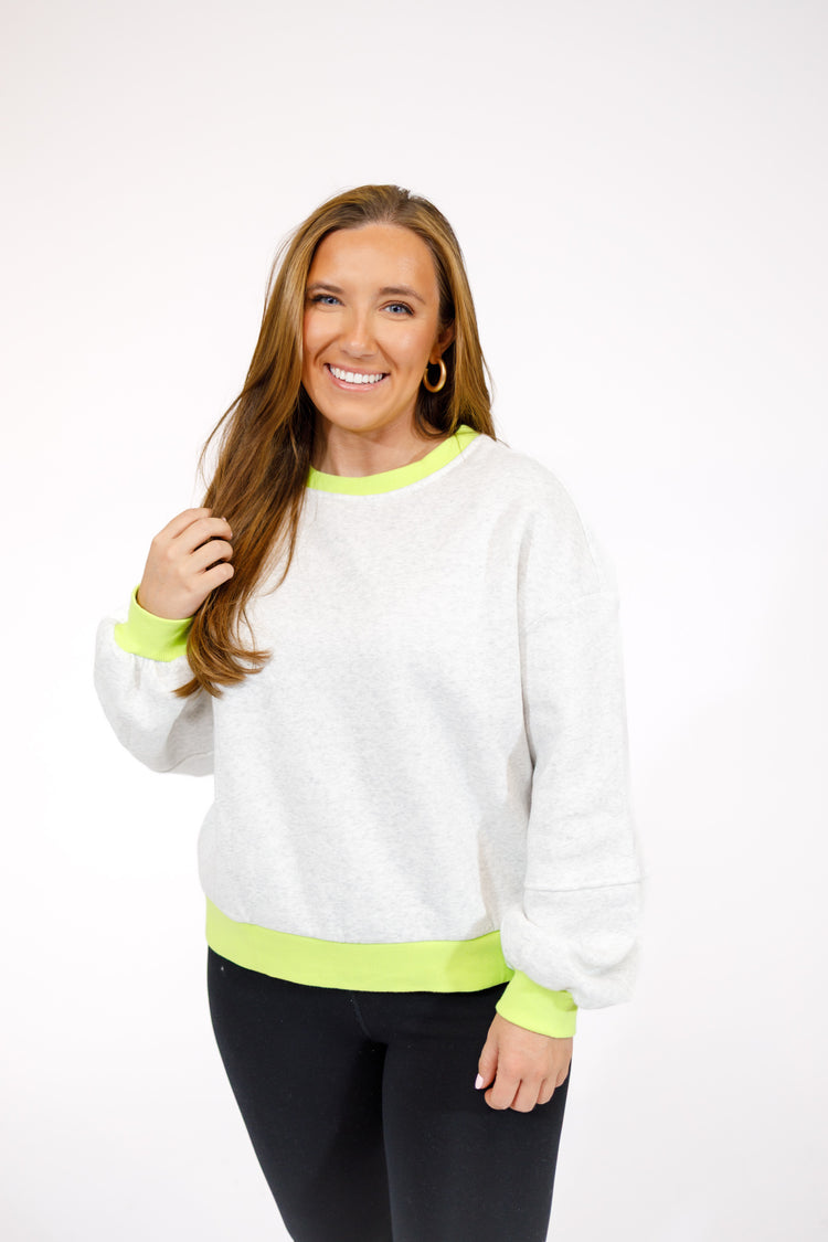 Grey Lime Band Sweatshirt