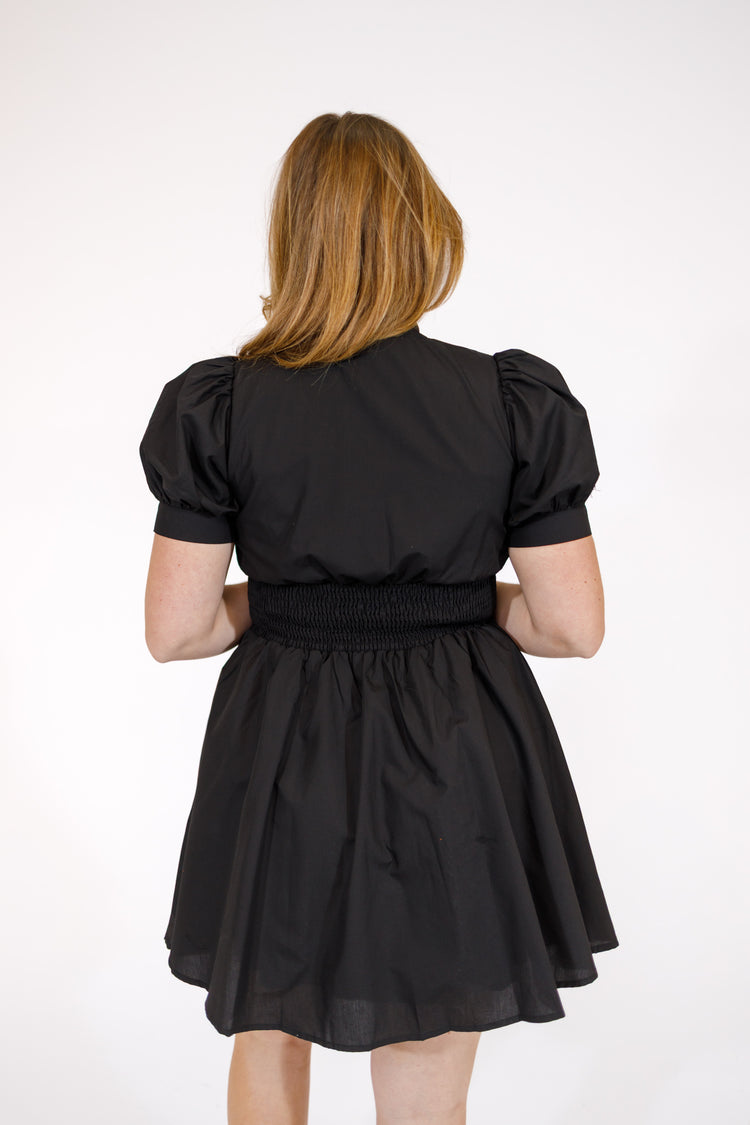 Black Zip Smock Dress
