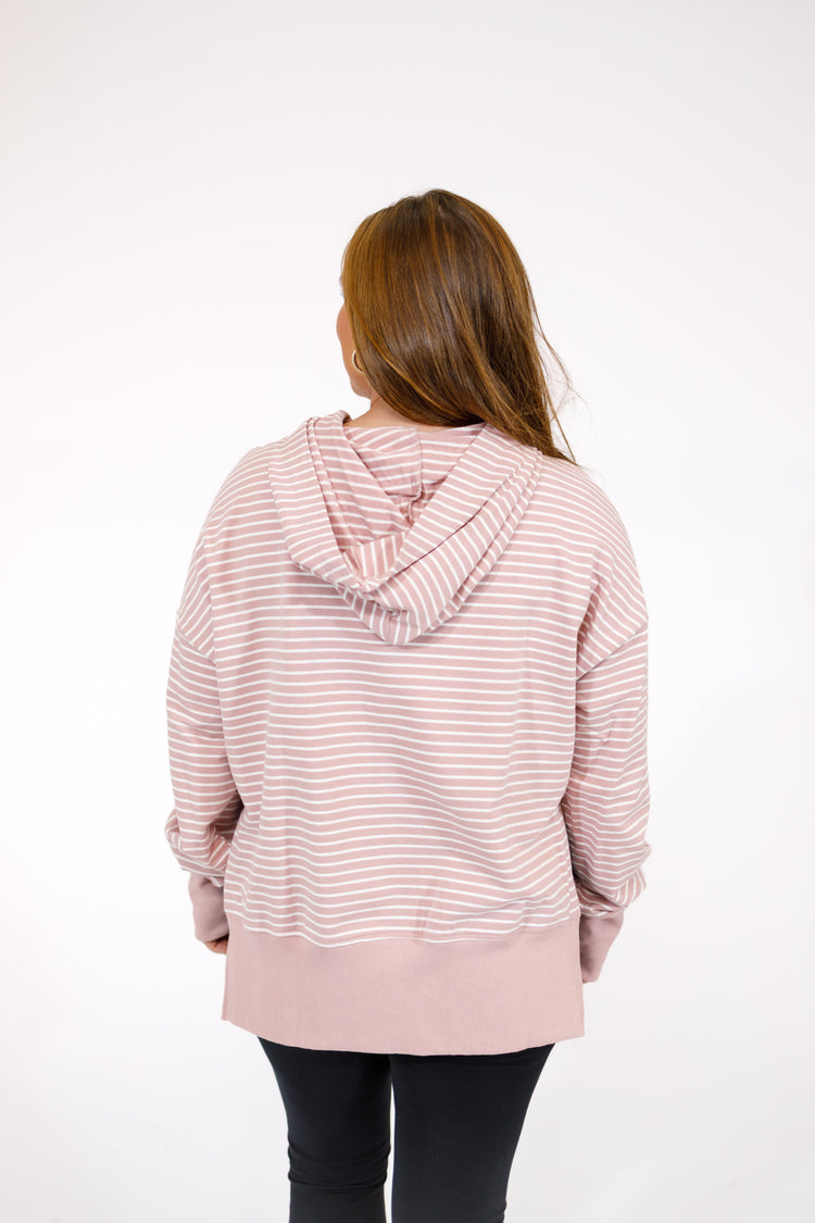 Rose Stripe Hooded Sweatshirt
