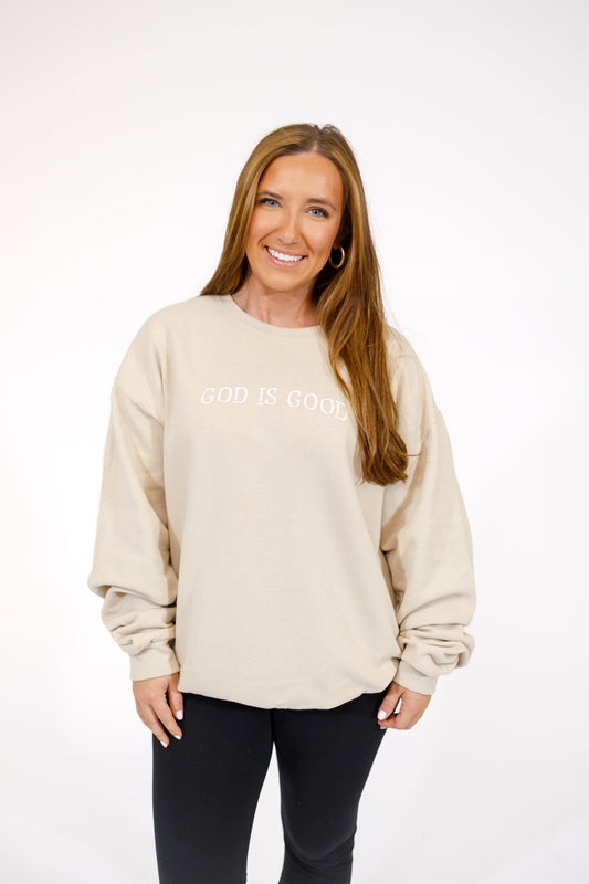 Sand "God is Good" Sweatshirt