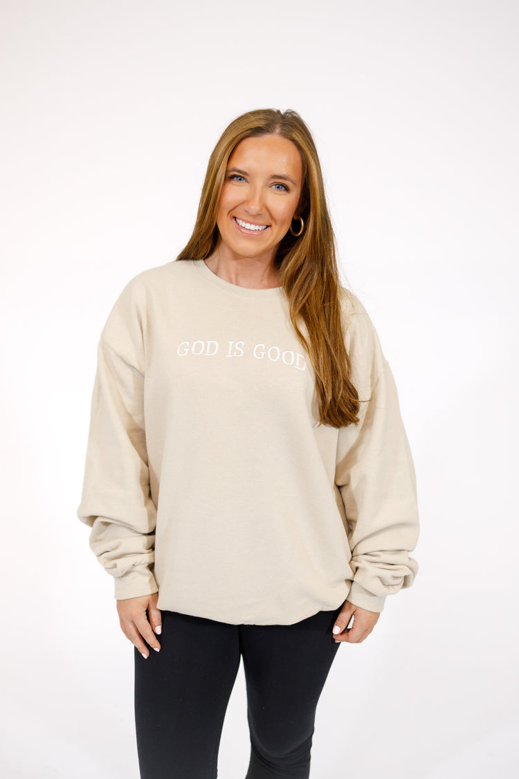 Sand "God is Good" Sweatshirt