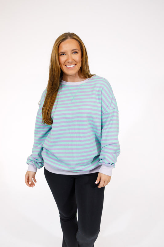 Blue and Purple Striped Top