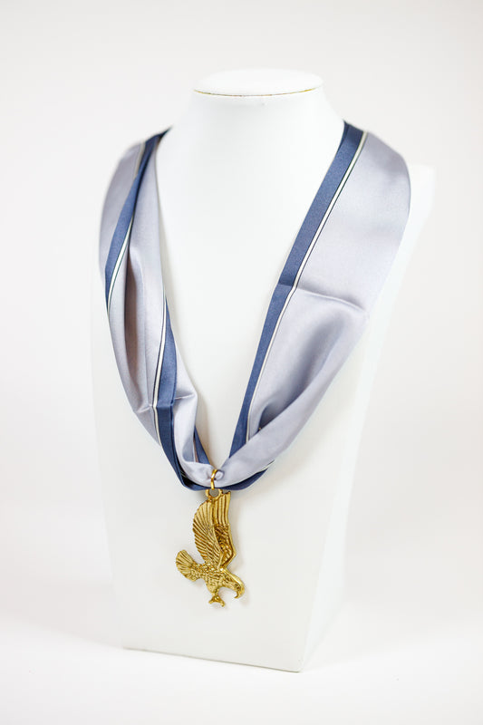 HD Blue Eagle Charm Scarf Necklace
