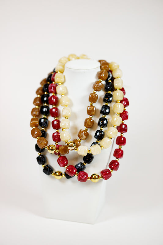 HD Bead and Gold Ball Necklace, VARIOUS