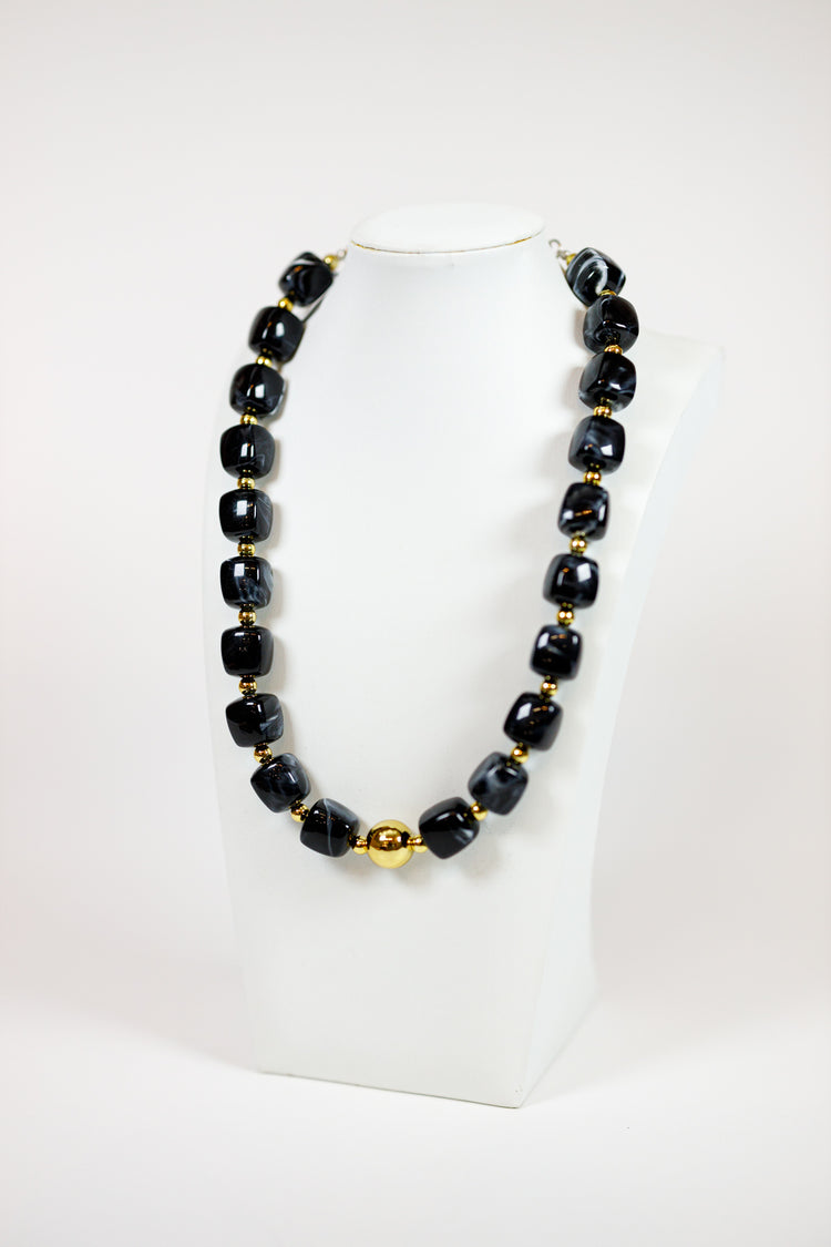 HD Bead and Gold Ball Necklace, VARIOUS