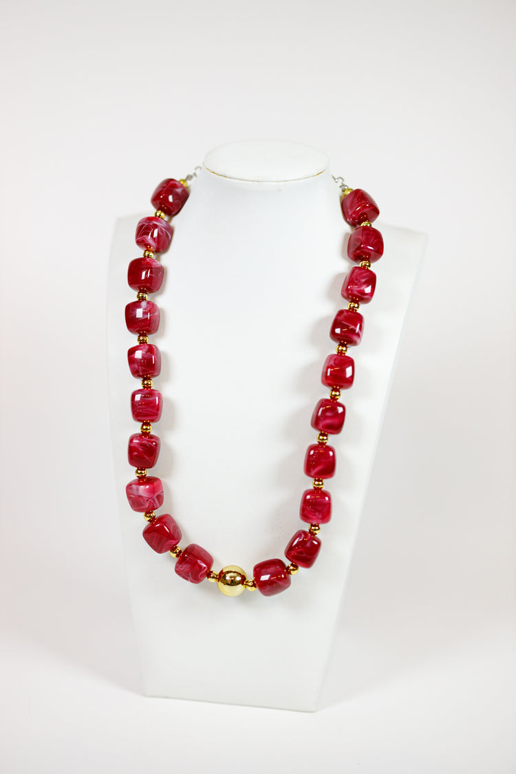 HD Bead and Gold Ball Necklace, VARIOUS